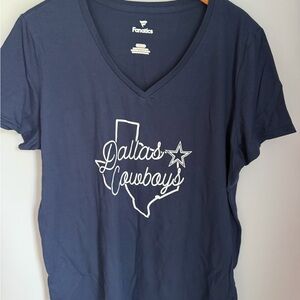 Fanatics Navy Dallas Cowboys V-Neck Graphic Tee
